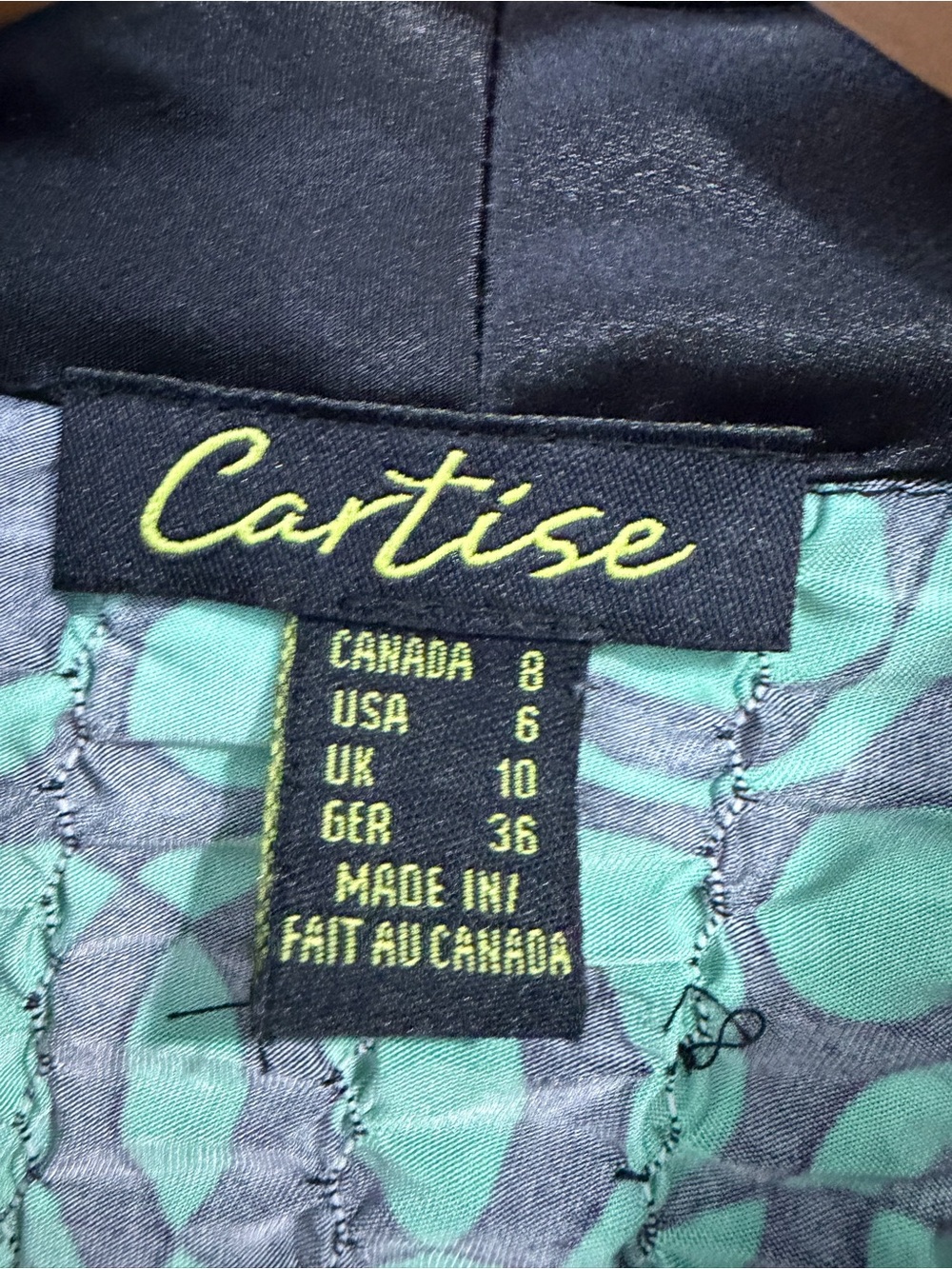 Cartise Green & Black Textured Zip Jacket 6 - Picture 6 of 10
